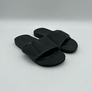 Reef Bottle Opener Black Velcro Slide Sandals